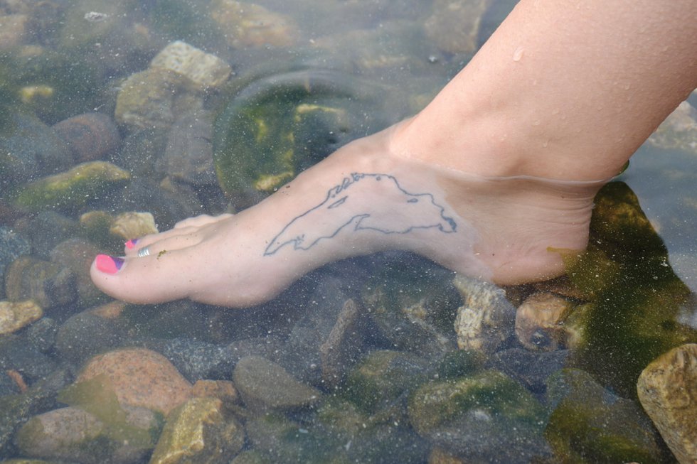 Thinking about getting a topographic tattoo like this of one Any good  outdoor tattoos on you or that youve seen before  rCampingandHiking